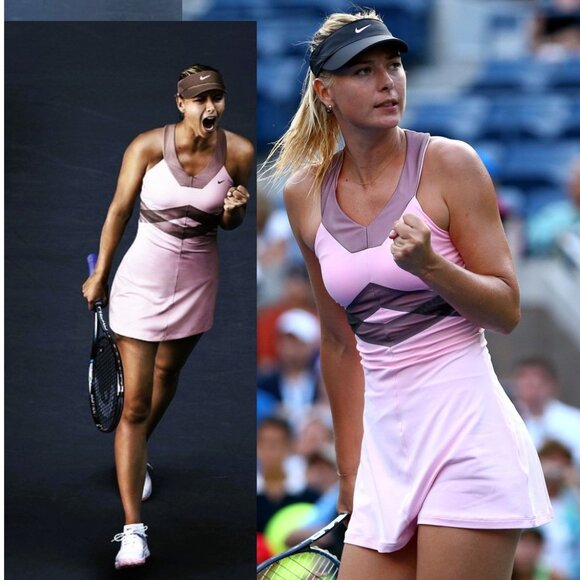 Nwt Nike Maria Sharapova Pink BEAUTIFUL Tennis Dress w/ Bra skirt S Small - Picture 1 of 13